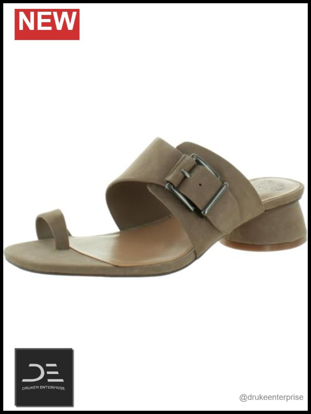 Vince Camuto Women's Lenqua Heeled Sandals Block Heel Ankle Strap Leather